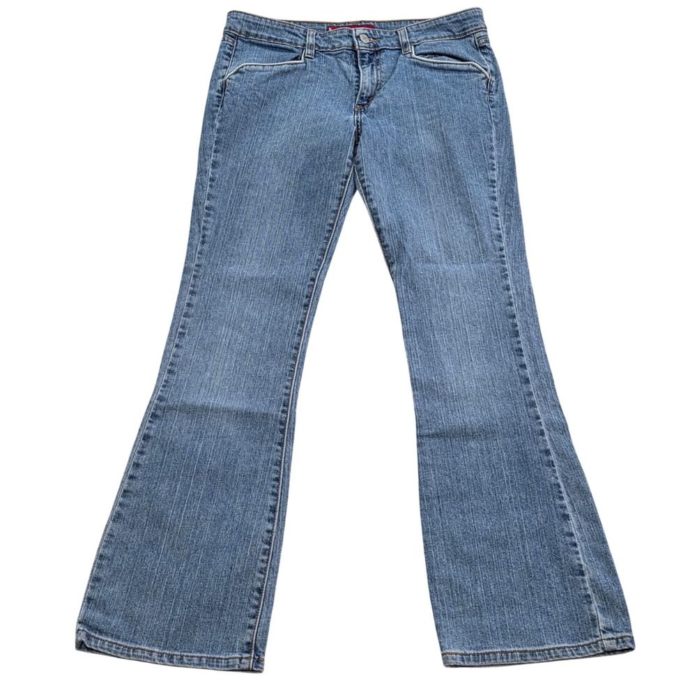 VTG Y2K Levi's Superlow Stretch Flare Jeans‎ Women's Size 11 JR M Light Wash